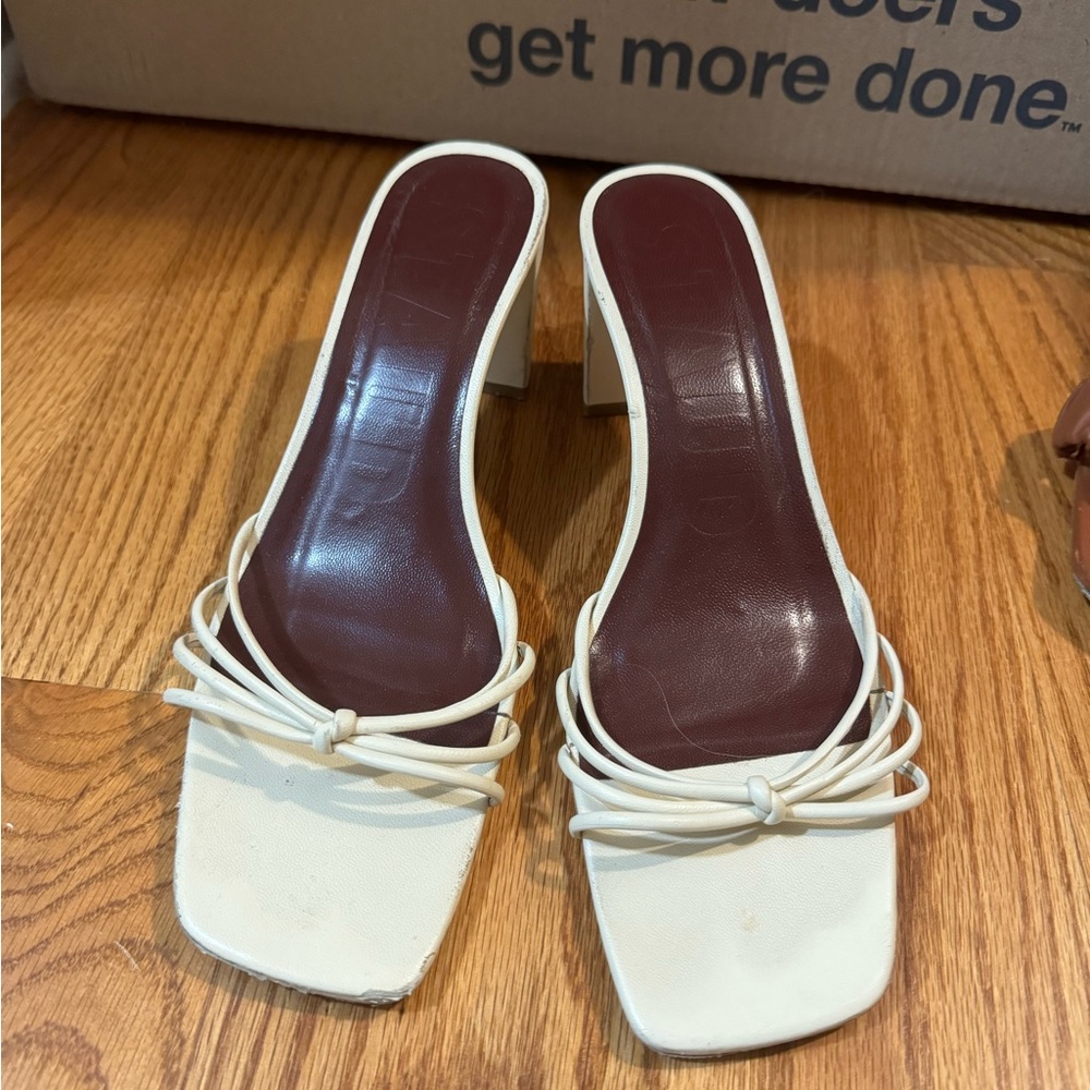 Staud cream sandals with block heel 9